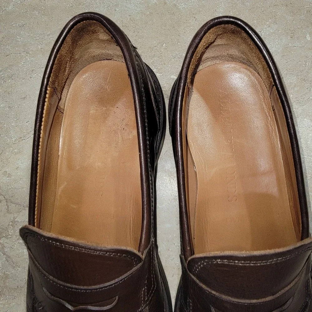 Allen Edmonds Denali Brown Leather Penny Loafers Dress Shoes Men's Size 9.5 D
